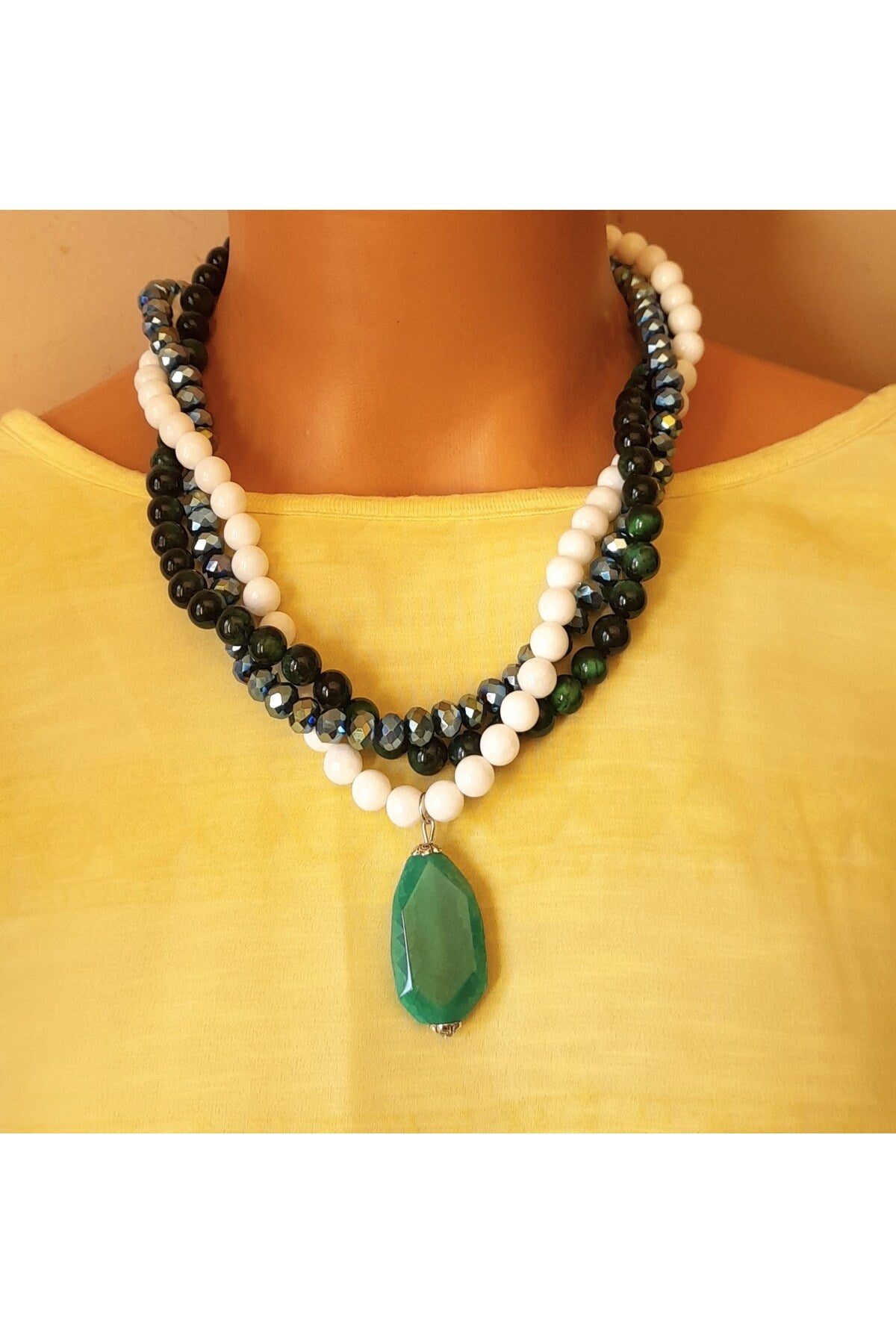 Premium Serisi Kaplan Gözü Akik Kristal Şans, Bereket Ve Nazardan Koruma Kolyesi