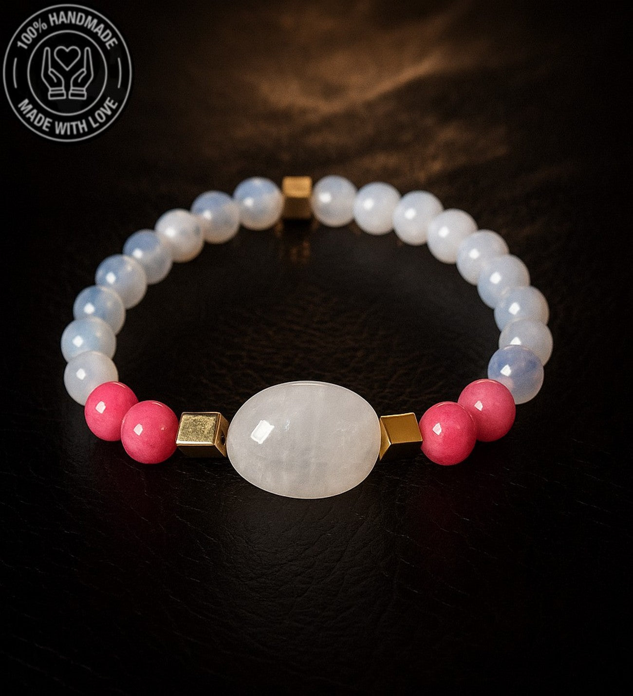 Dumanlı Kuvars Pembe Kuvars Stres Ve Negatif Enerji Karşıtı Bileklik