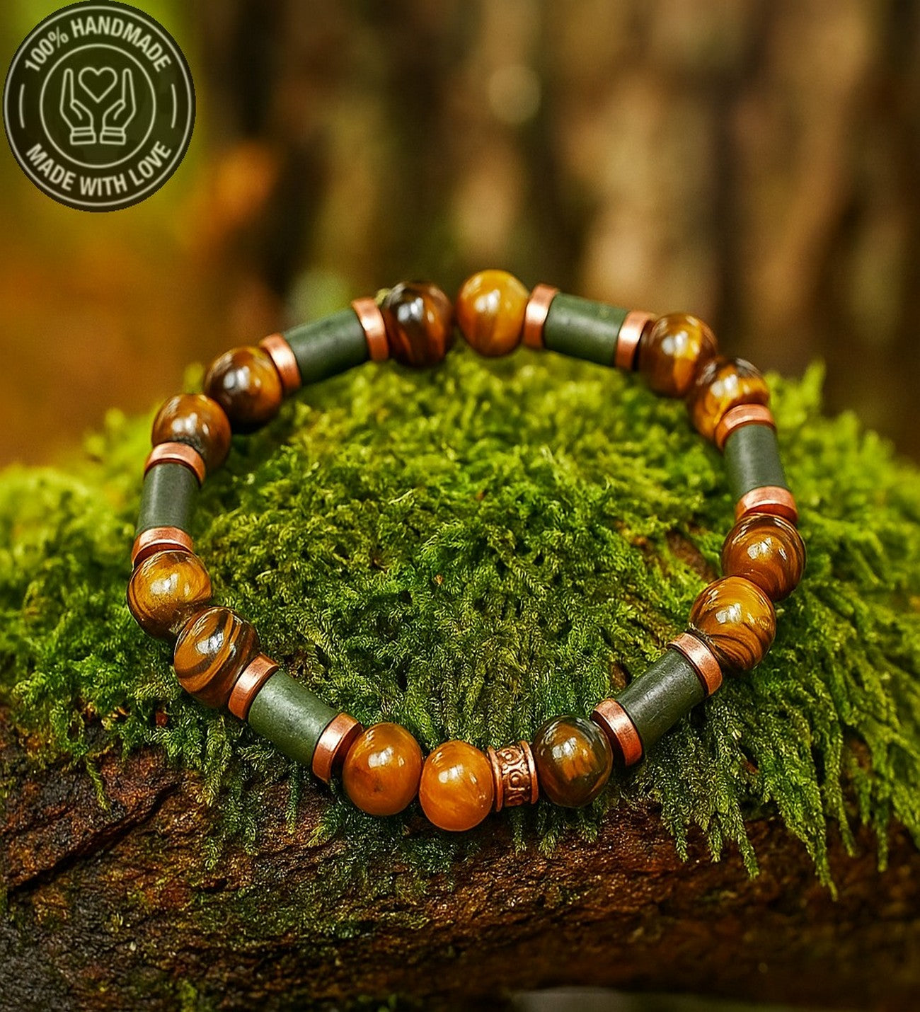 Kaplan Gözü Ceyt Hematit Cesaret, Denge Ve Nazardan Koruma Bilekliği