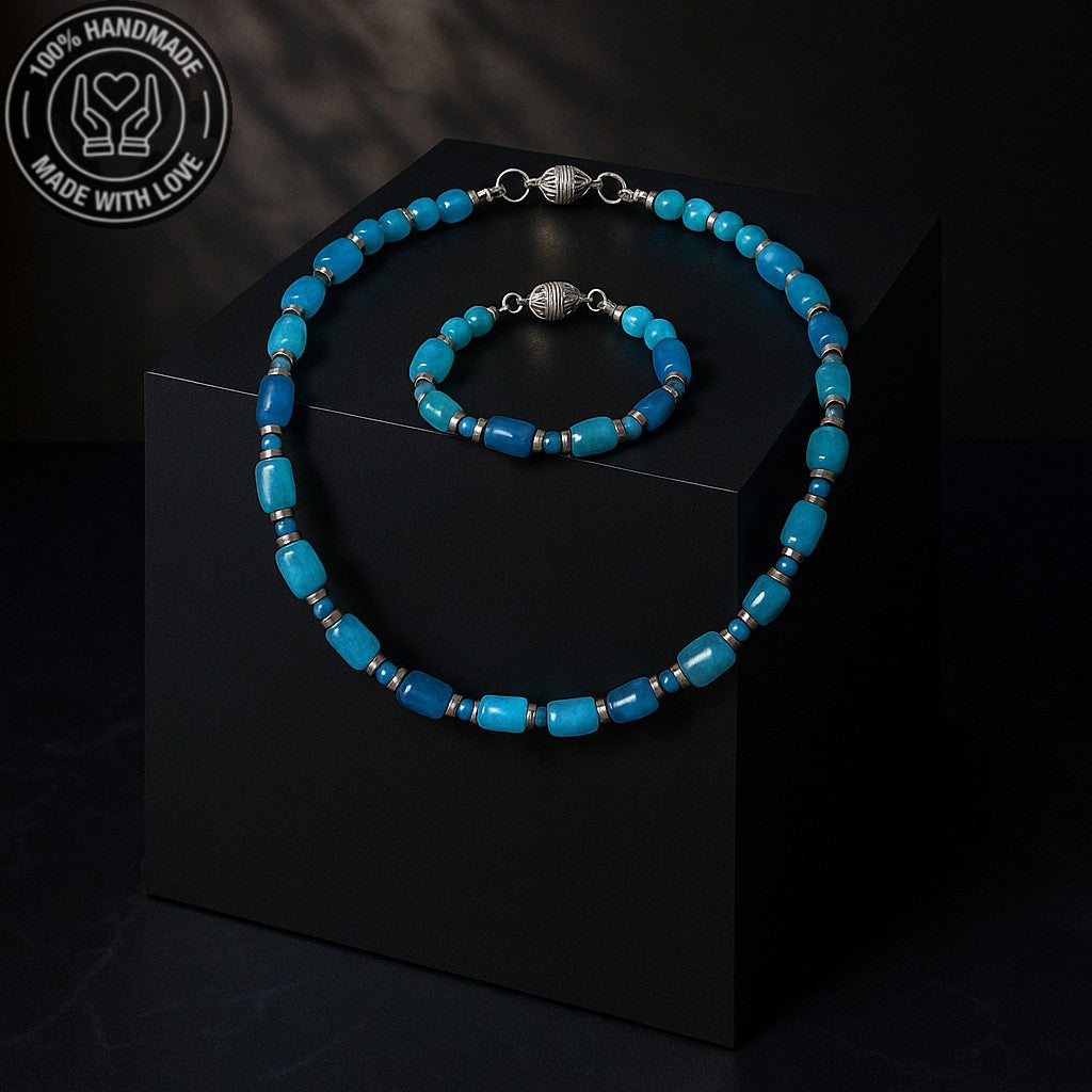 Akik Nazardan Koruma Huzur Ve Denge Kolye Bileklik Seti