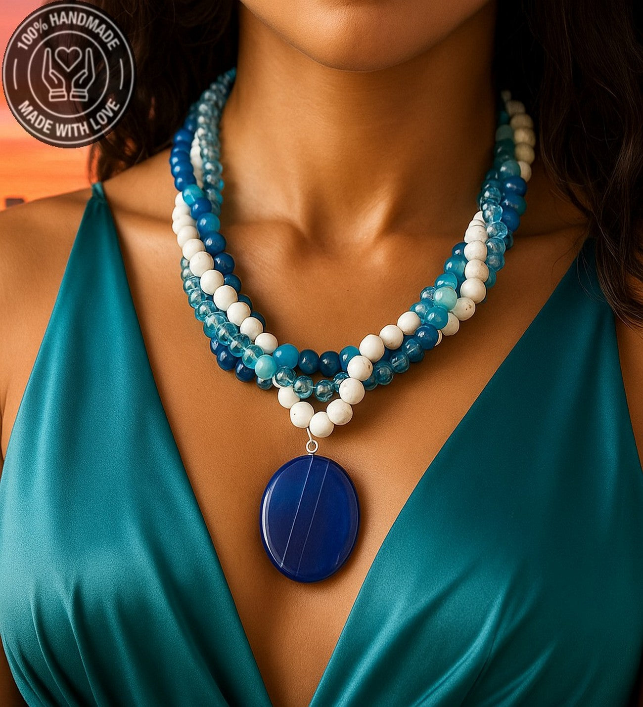 Akik Havlit Kristal 3 Sıralı Nazar Koruması Özgüven Ve Odaklanma Kolyesi