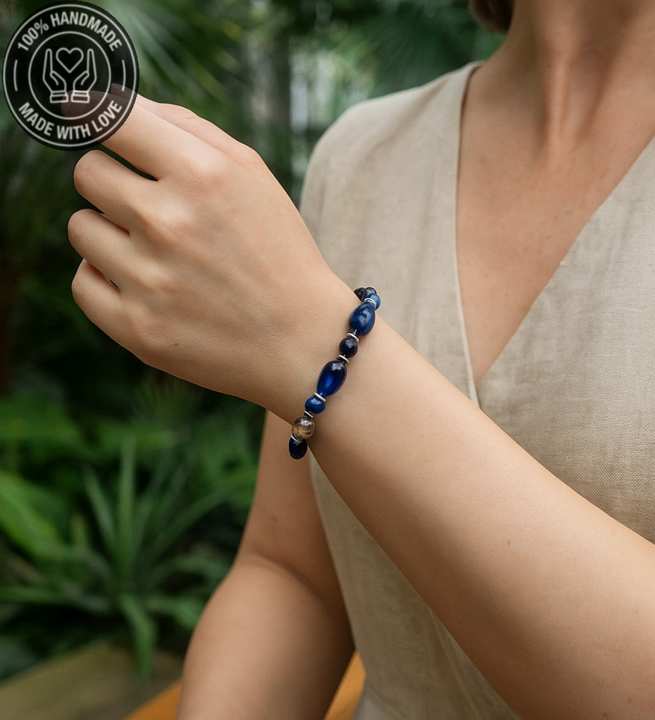 Lacivert Kaplan Gözü Lacivert Kuvars Odaklanma Ve Nazar Karşıtı Bileklik