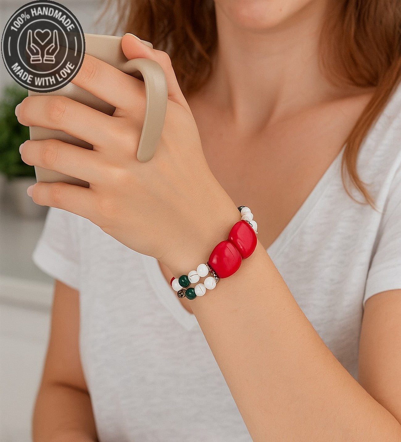 2 Sıralı Jasper Akik Havlit Nazardan Koruma Zihinsel Berraklık Ve Sakinlik Bilekliği