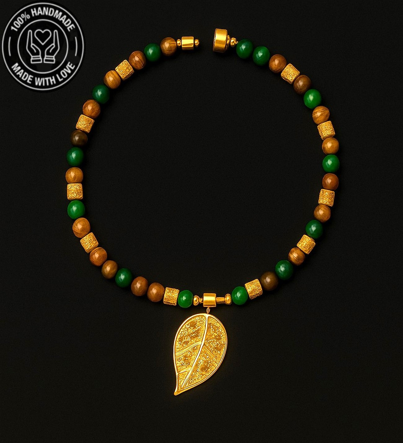 Kaplan Gözü Yeşil Akik Cesaret Şans Ve Nazardan Koruma Kolyesi