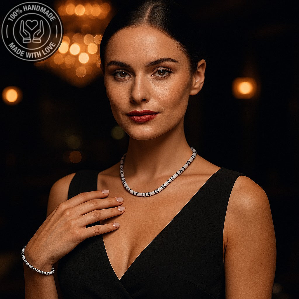 Howlite Natural Stone Necklace & Bracelet Set – Peace and Calm