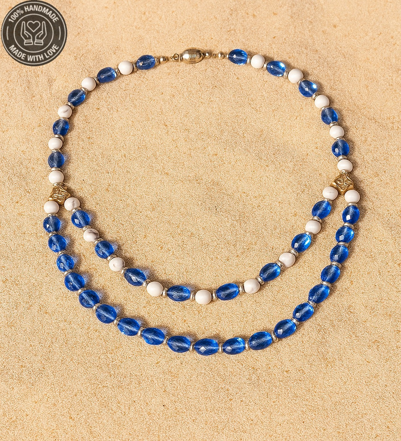 Kuvars Havlit 2 Sıralı Kolye Berraklık Ve Huzur Kolyesi