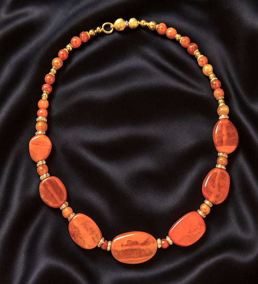 Orange Agate Evil Eye Protection and Healing Necklace