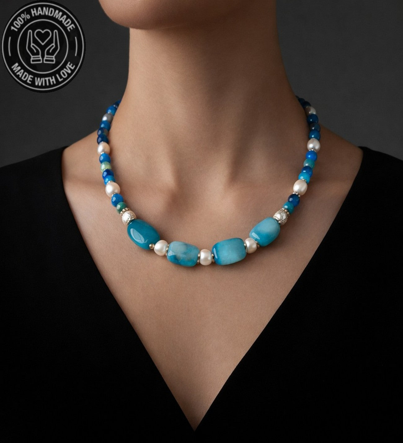 Akik Inci Stres Azaltma Duygusal Denge Ve Nazar Koruması Elit Serisi Kolye