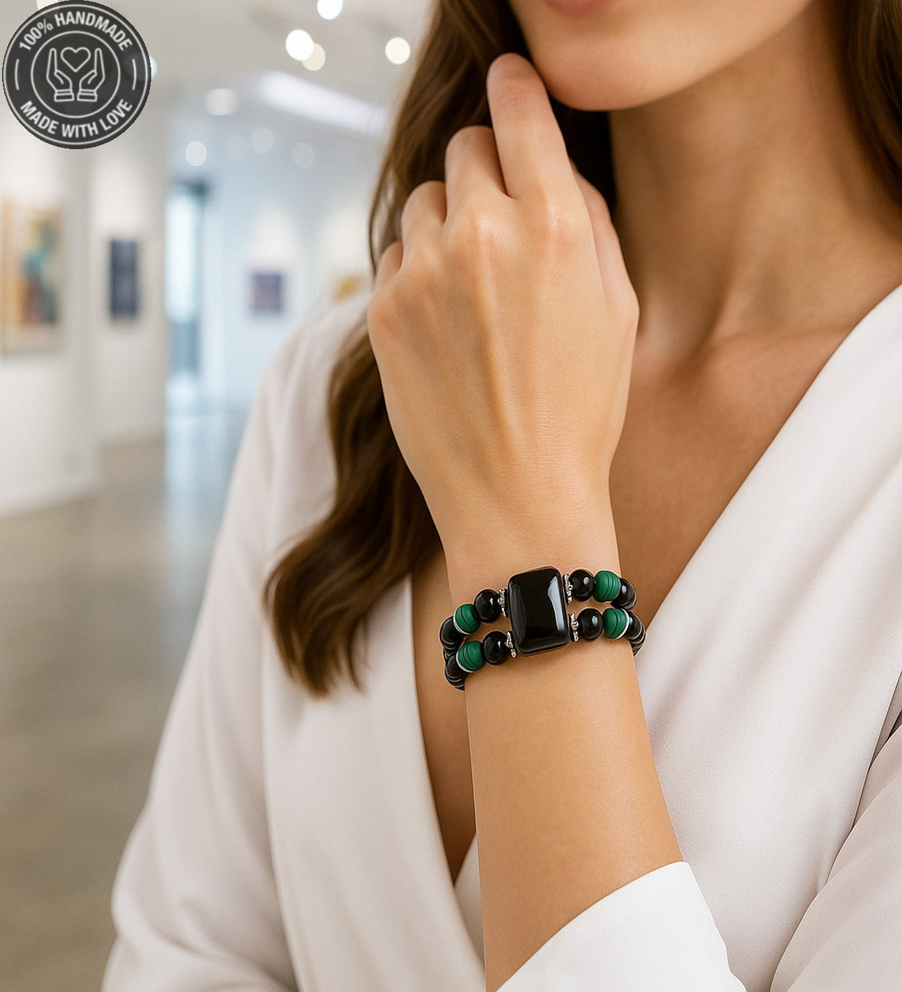 Nazar Koruması, Güç Ve Denge İçin Oniks Malahit Akik Bileklik