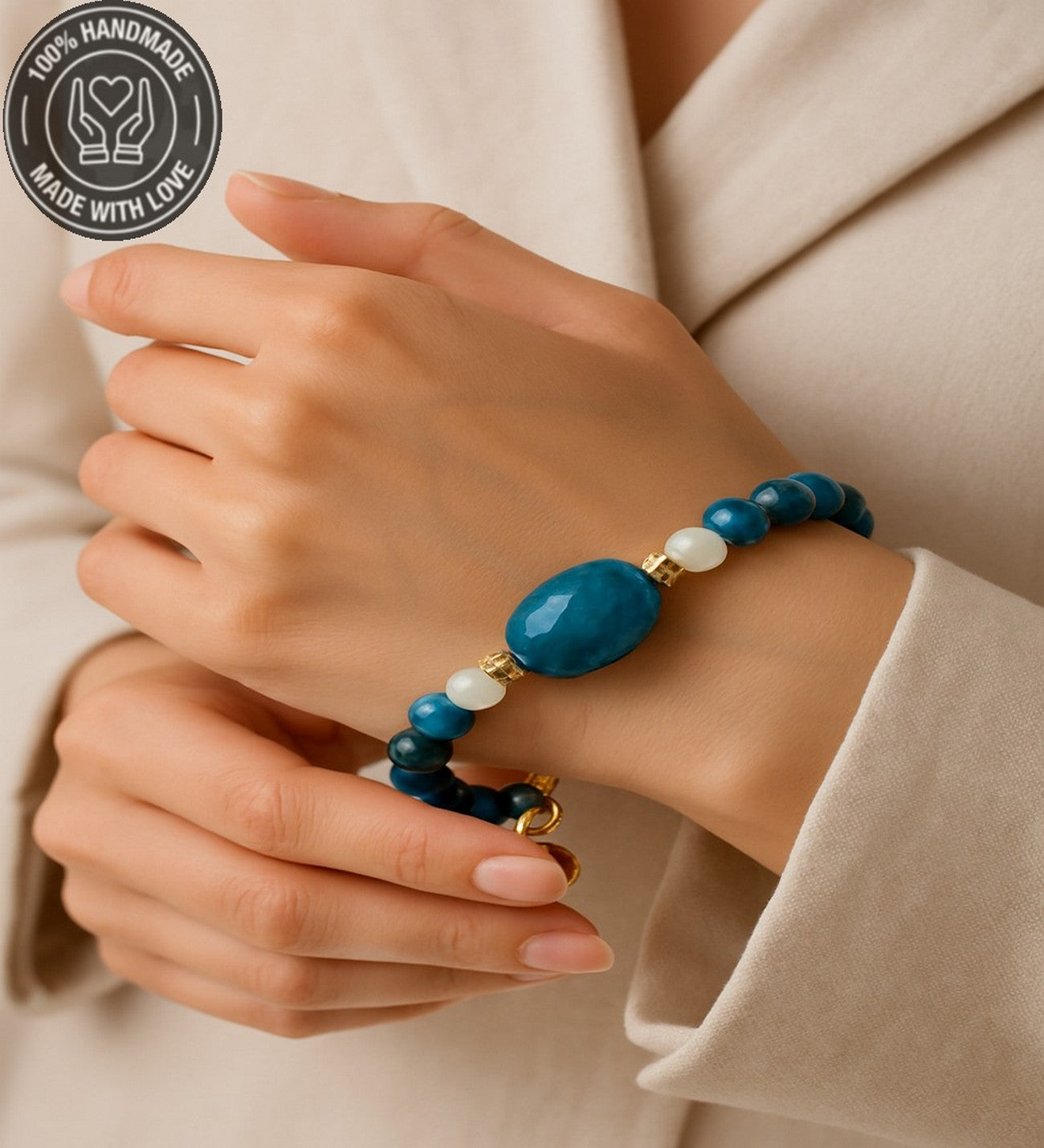 Mavi Kaplan Gözü Dumanlı Kuvars Nazara Ve Strese Karşı Etkili Bileklik