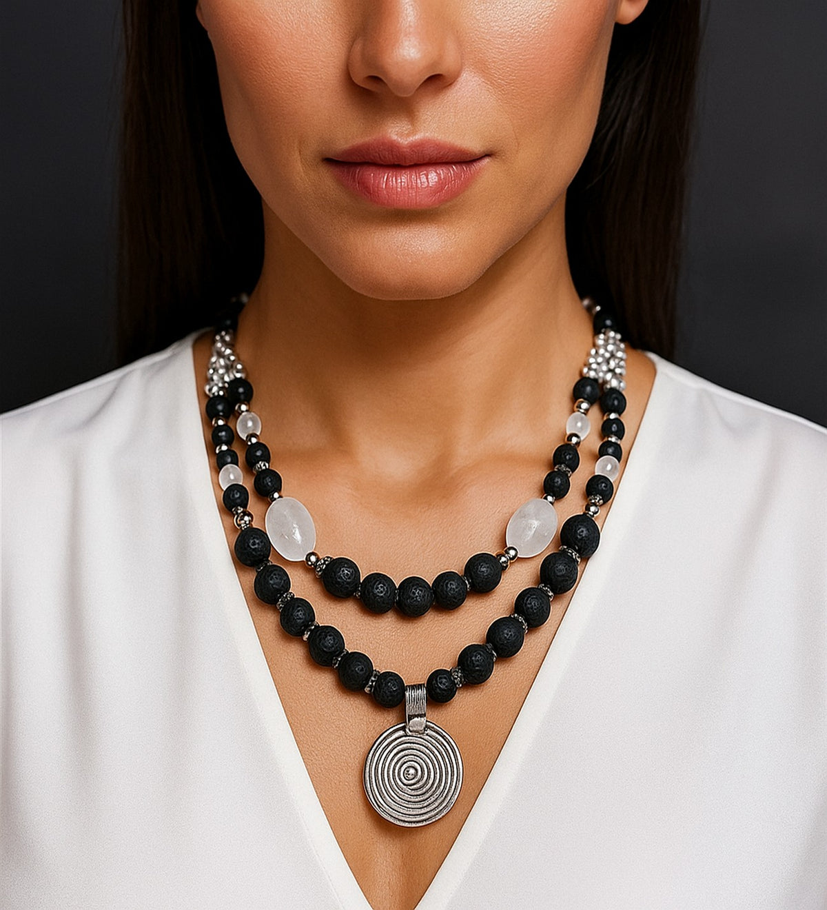 Smoky Quartz African Natural Stone Necklace – Calm and Grounding