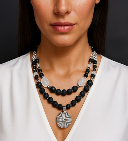 Smoky Quartz African Natural Stone Necklace – Calm and Grounding