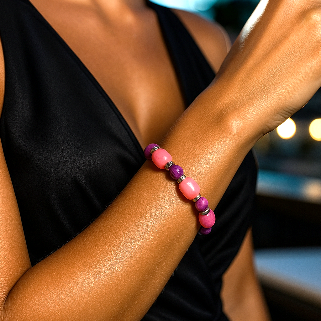 Pembe Mor Ceyt Huzur, Şans Ve Enerji Bilekliği