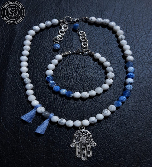 Havlit Akik Huzur Ve Iletişim Kolye Bileklik Seti