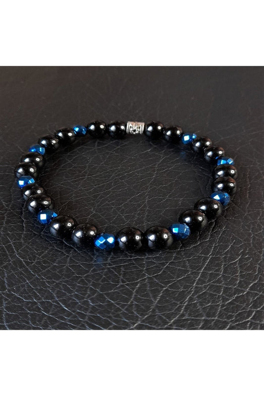 Oniks Hematit Nazardan Korunma Kararlılık, Güç Için Bileklik