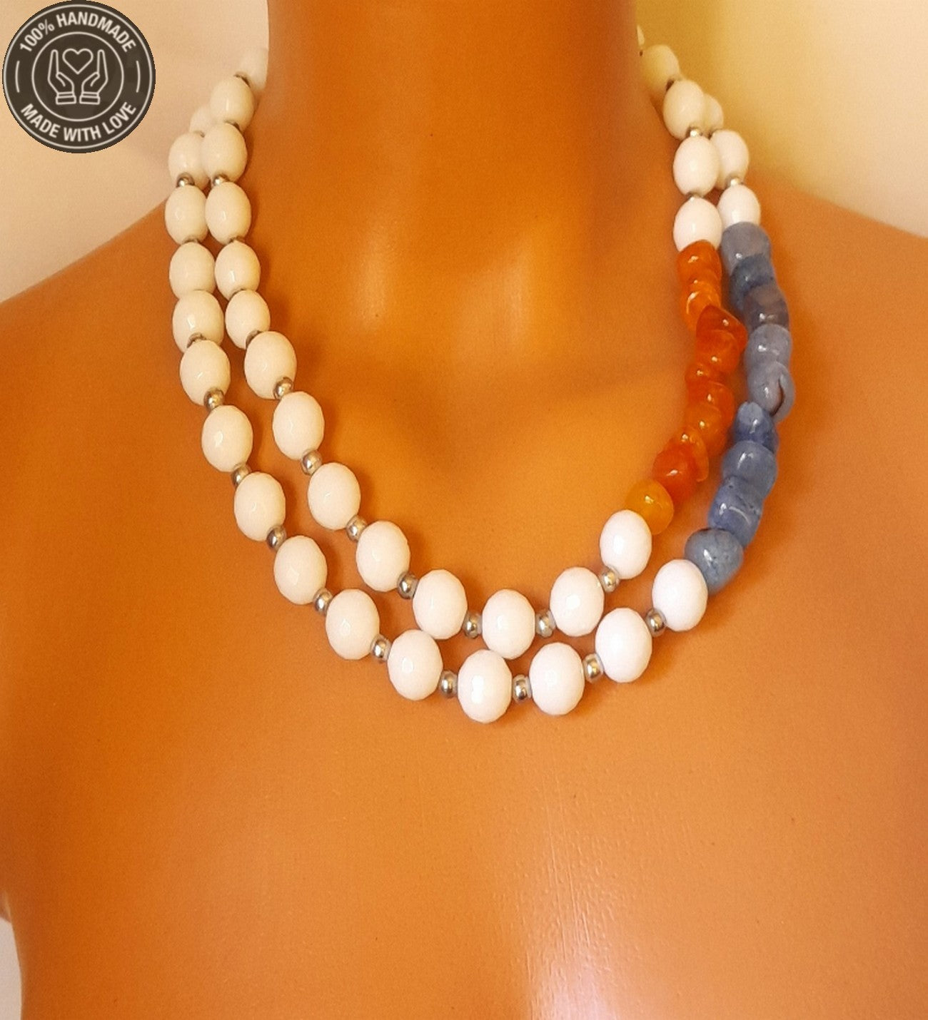 Ceyt Akik 2 Sıralı Ruhsal Rahatlama Mantık Gücü Ve Nazar Koruması Kolyesi