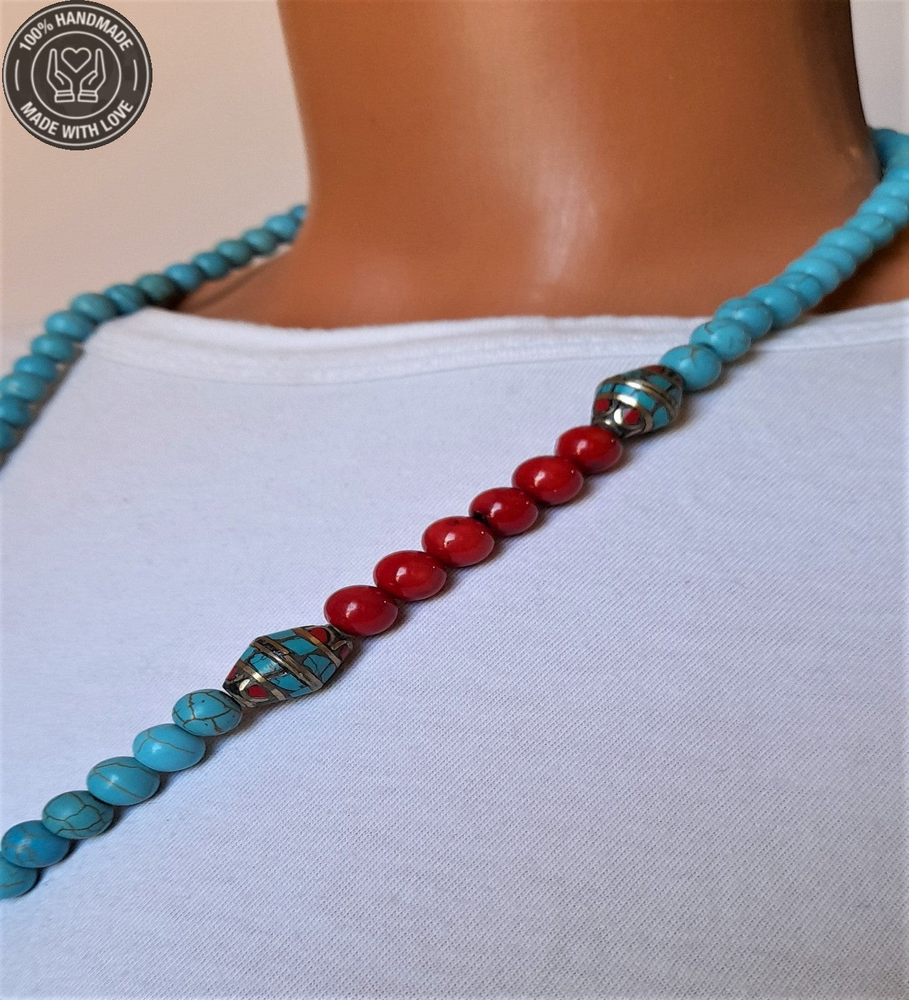 Turkuaz Mercan Kolye