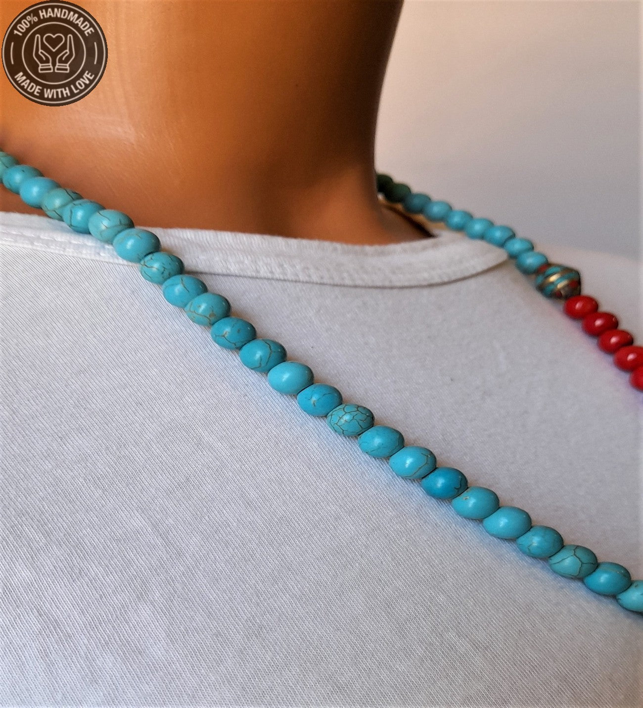 Turkuaz Mercan Kolye