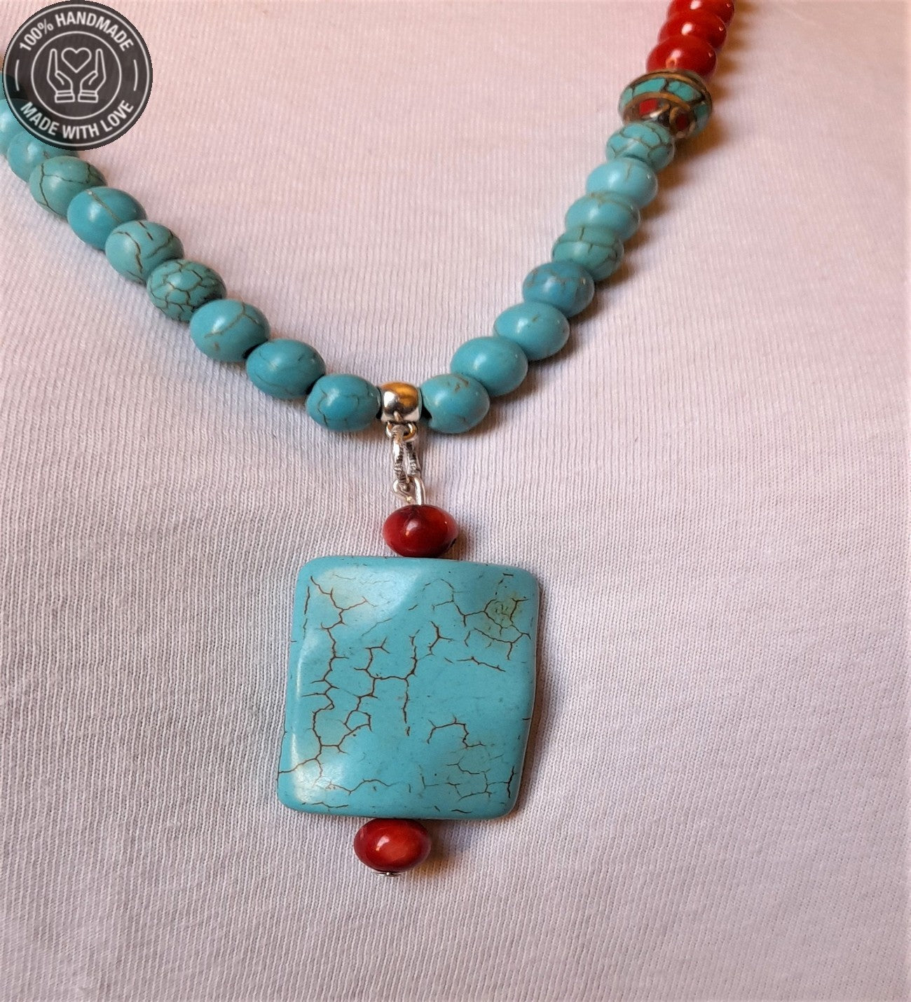 Turkuaz Mercan Kolye