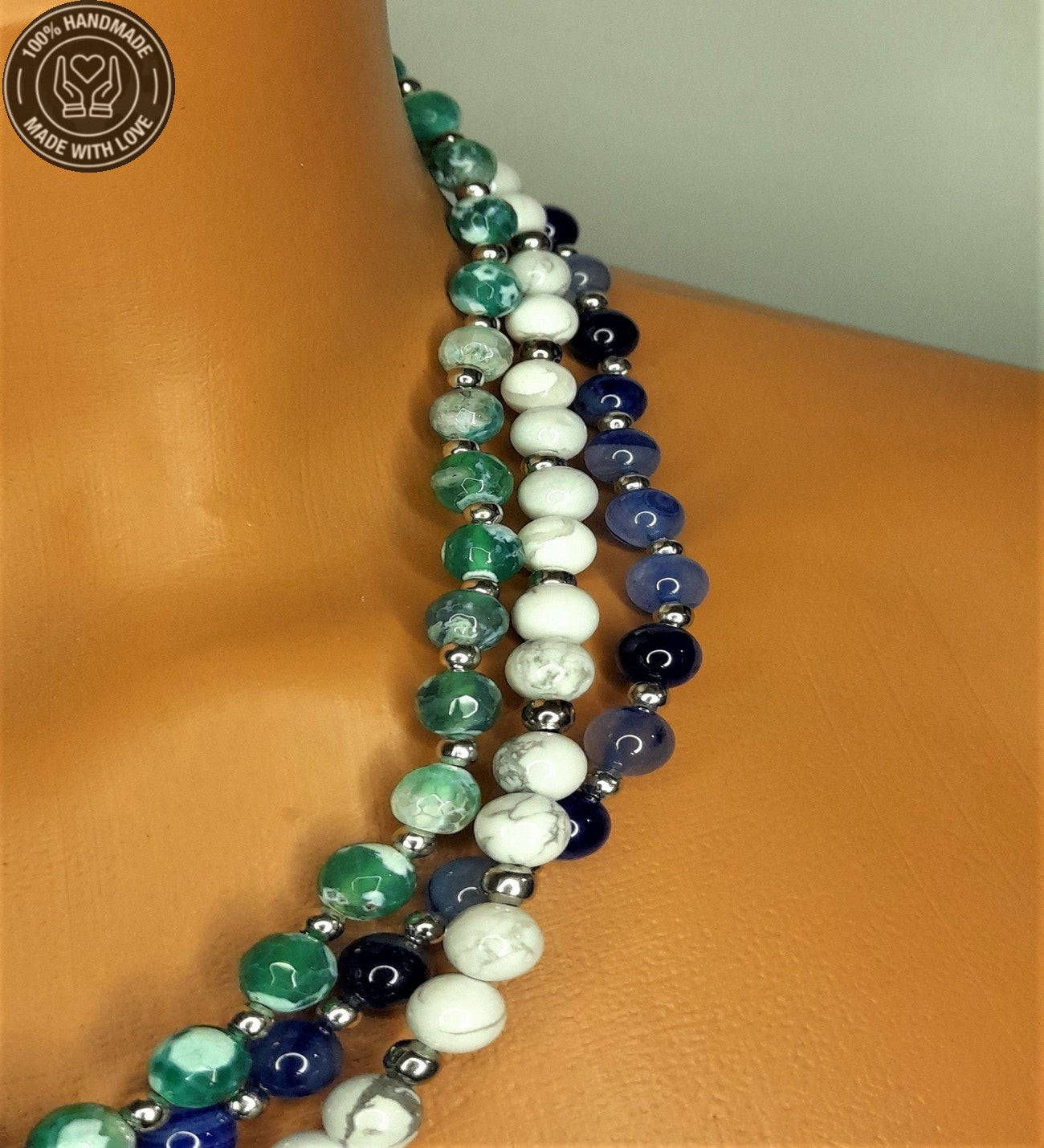 Ayrılabilen Üç Sıralı Kolye - Akik Havlit