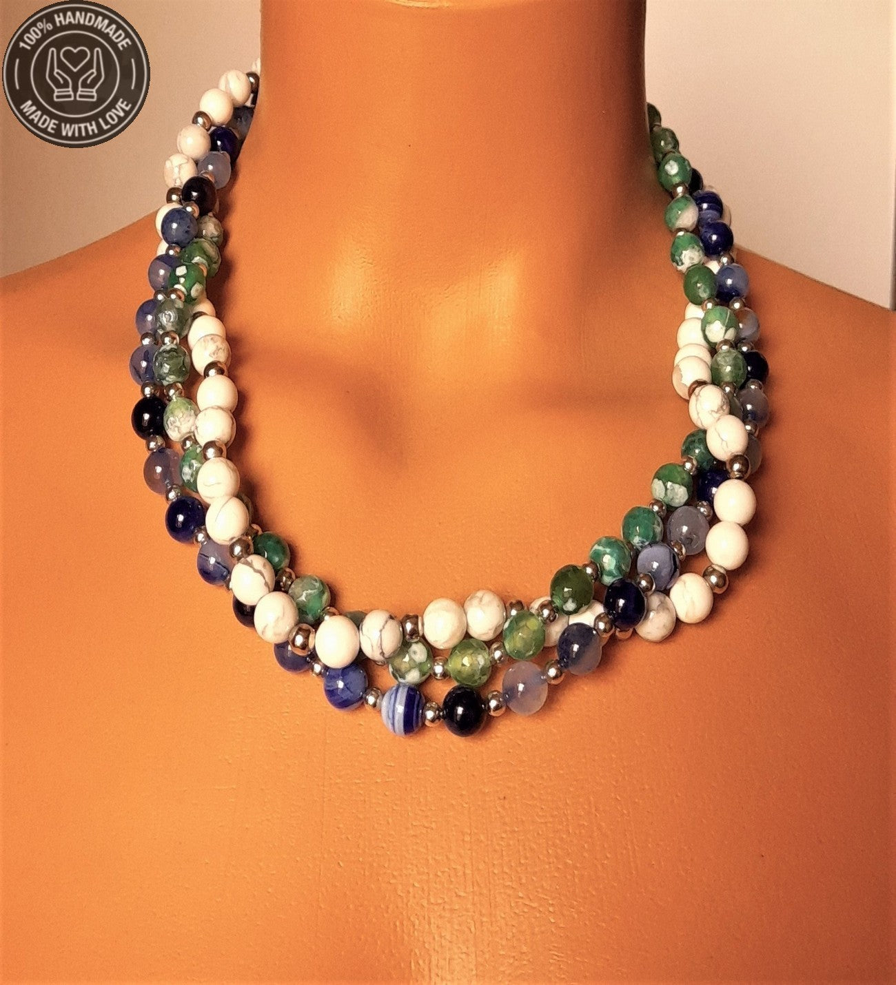 Ayrılabilen Üç Sıralı Kolye - Akik Havlit