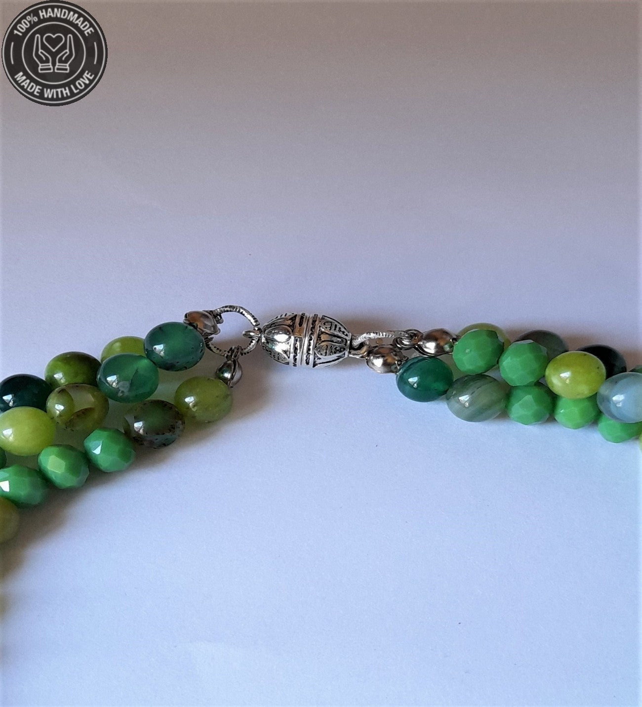 Yeşil Kuvars Akik Kristal Denge Nazardan Koruma Ve Pozitif Enerji Kolyesi