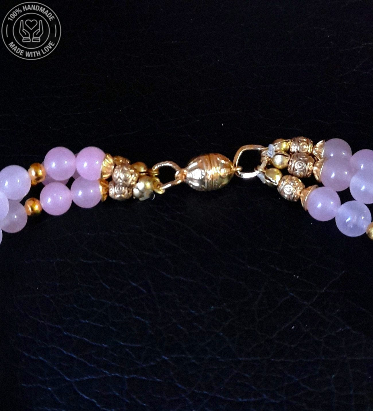 Premium serisi Pembe Kuvars Kolye