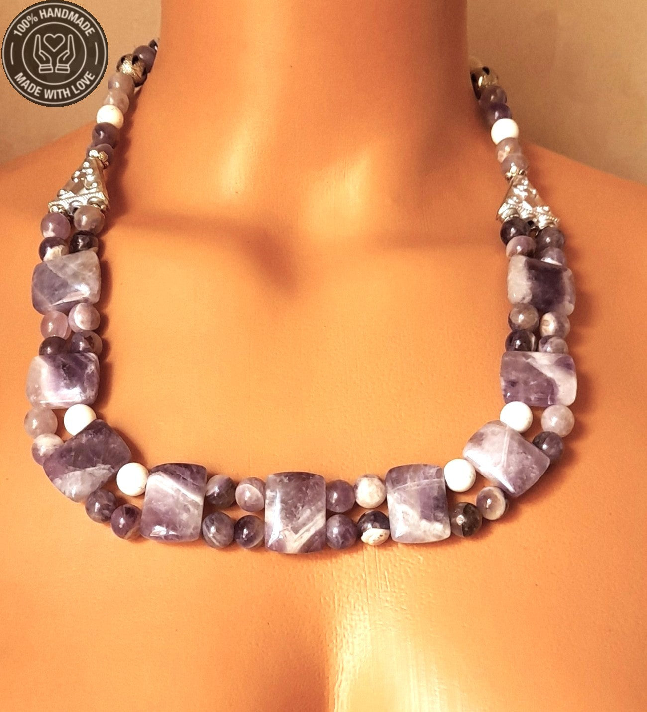 Premium Serisi Özel Tasarım Ametist Ruhsal Uyanış Denge Ve Şifa Kolye Bileklik Seti