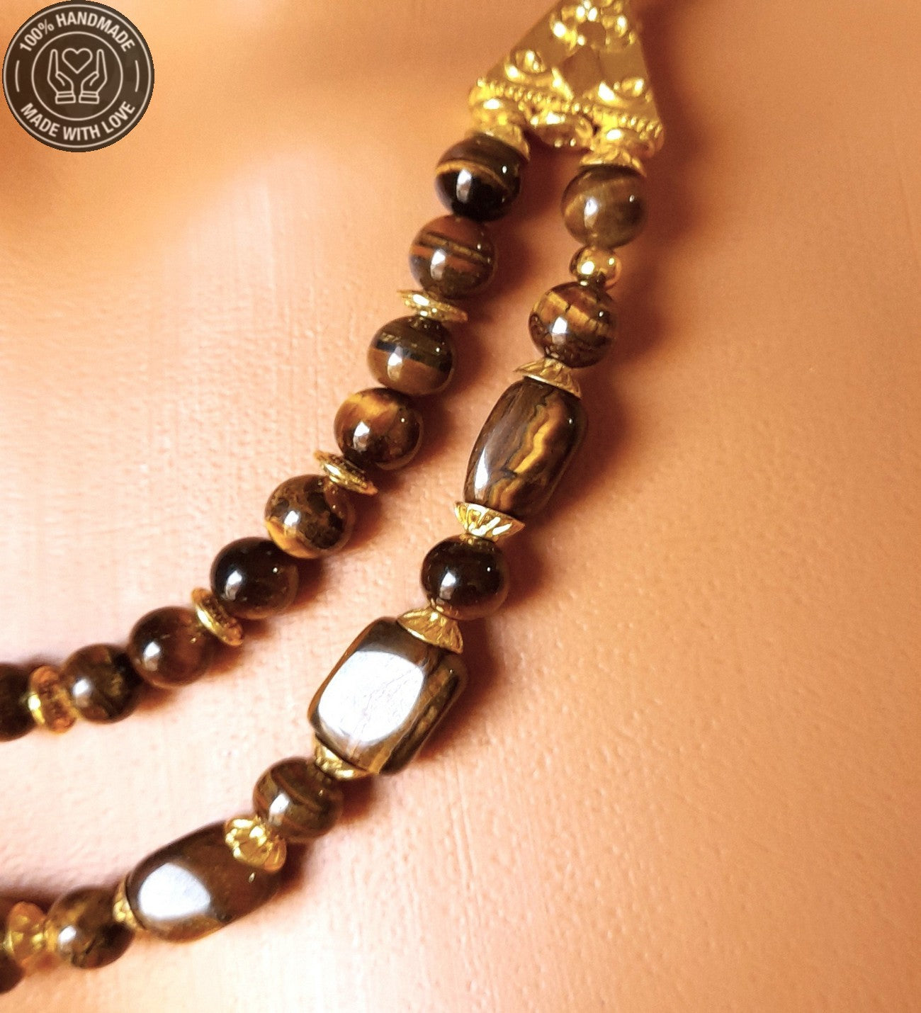 Kaplan Gözü 2 Sıralı Odaklanma Ve Nazardan Koruma Kolye Bileklik Seti