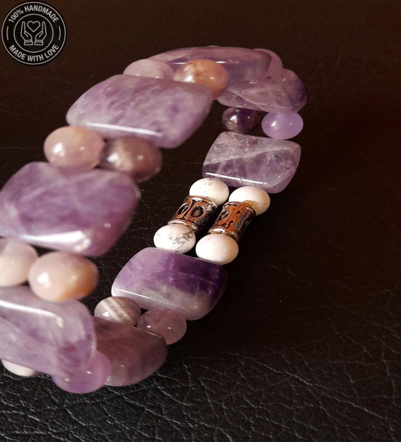 Premium Serisi Özel Tasarım Ametist Ruhsal Uyanış Denge Ve Şifa Kolye Bileklik Seti