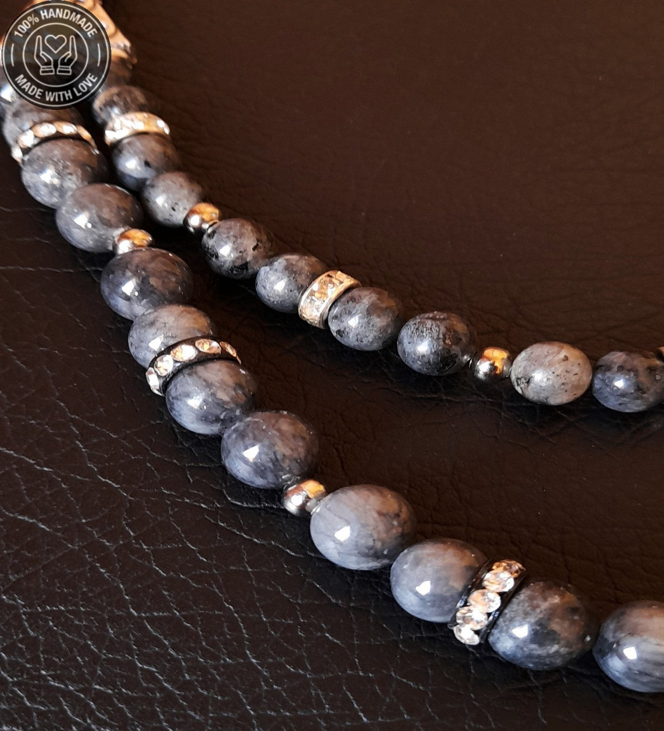 Larvikite Jasper Ruhsal Güç Bereket Odaklanma Kolyesi