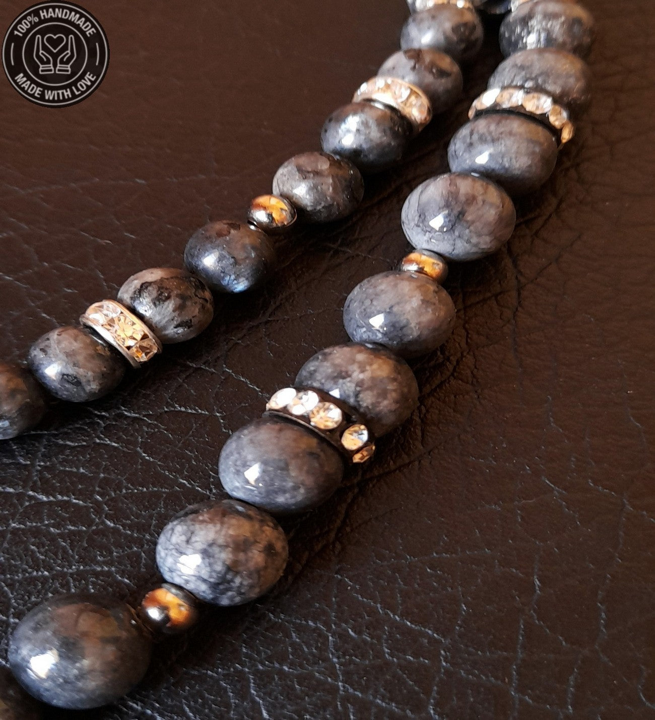 Larvikite Jasper Ruhsal Güç Bereket Odaklanma Kolyesi