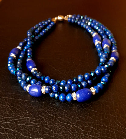 Lapis Jasper 3 Sıralı Güç Ve Nazardan Korunma Kolyesi