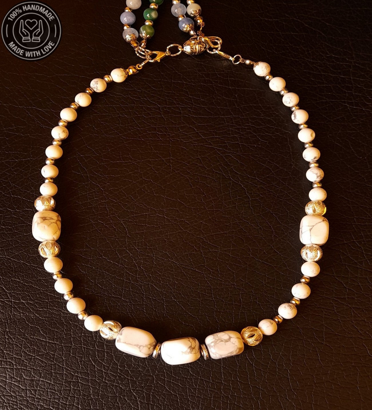 Havlit Kuvars Akik 3 Sıralı Ayrılabilen Stres Azaltma Ve Nazar Koruması Premium Kolye