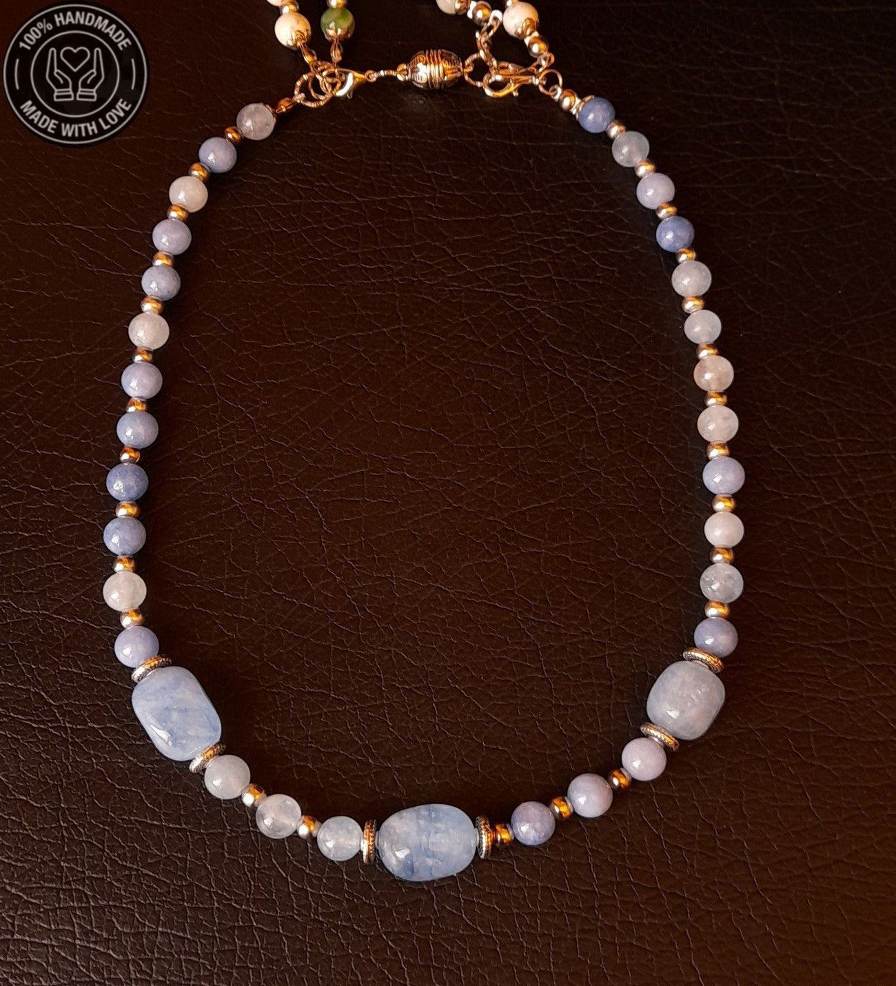 Havlit Kuvars Akik 3 Sıralı Ayrılabilen Stres Azaltma Ve Nazar Koruması Premium Kolye