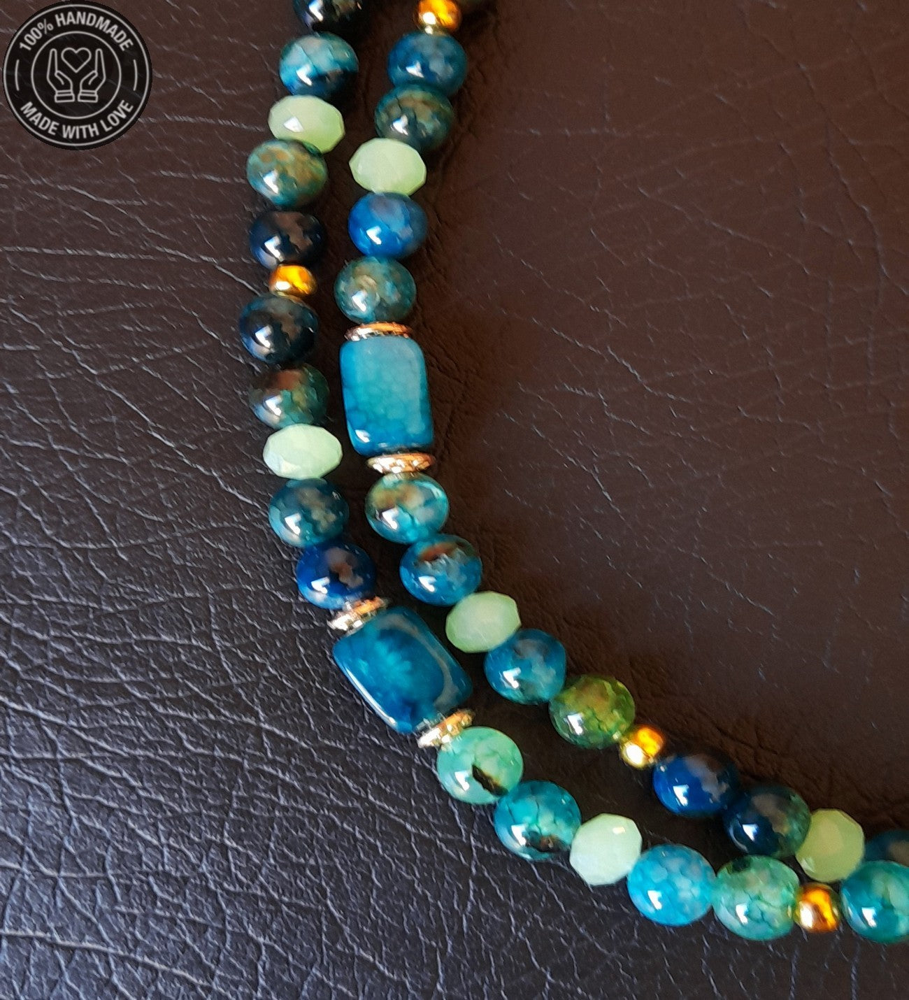 Akik 2 Sıralı Negatif Enerji Kalkanı Nazar Koruması Özel Seri Kolye