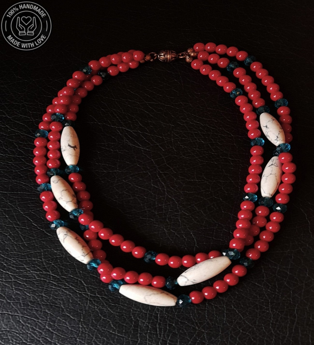 Mercan Havlit 3 Sıralı Nazardan Koruma, Sakinlik Ve Tutku Kolyesi