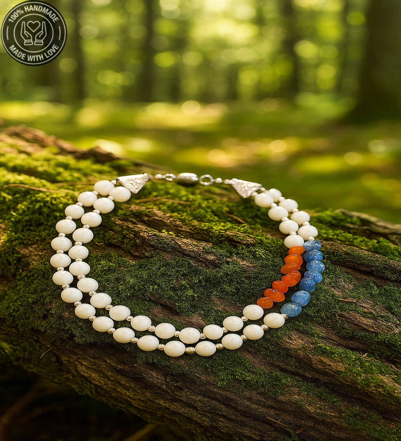 Ceyt Akik 2 Sıralı Ruhsal Rahatlama Mantık Gücü Ve Nazar Koruması Kolyesi