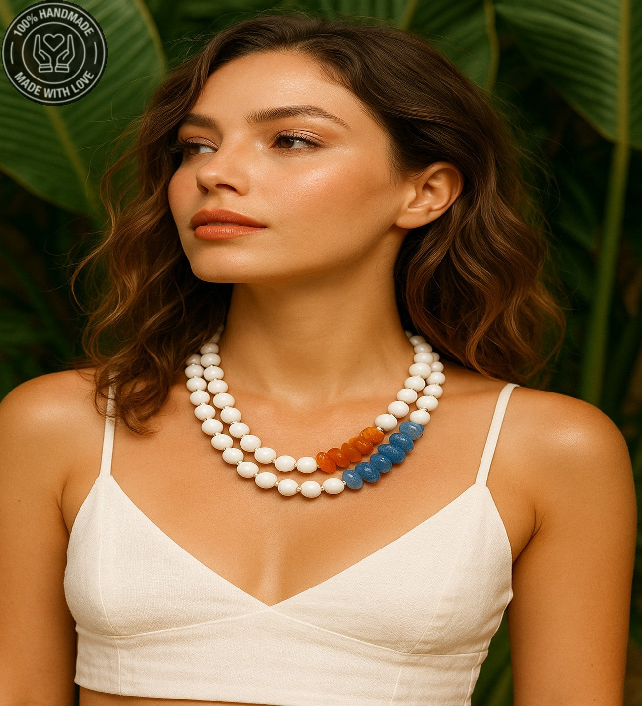 Ceyt Akik 2 Sıralı Ruhsal Rahatlama Mantık Gücü Ve Nazar Koruması Kolyesi