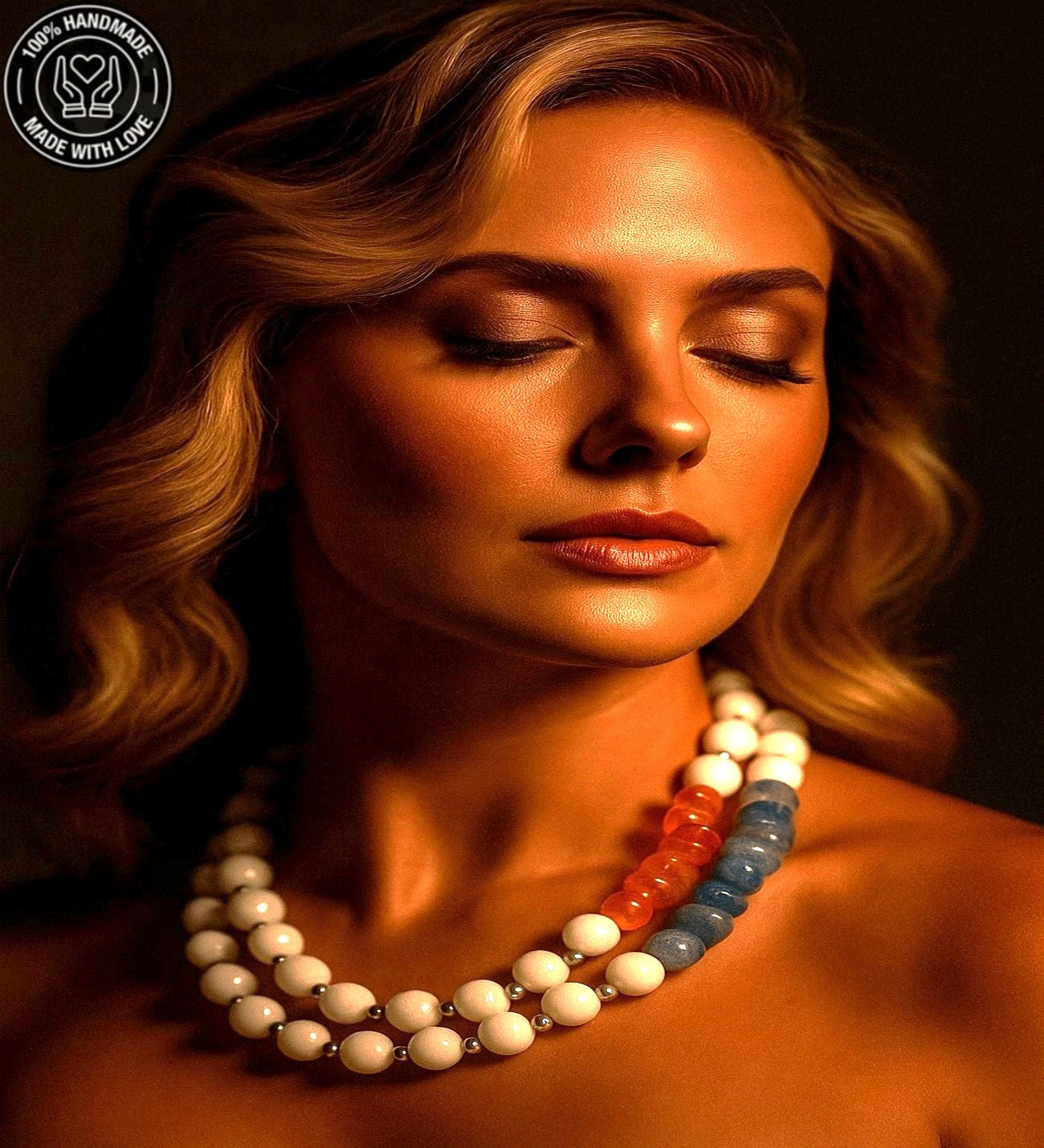 Ceyt Akik 2 Sıralı Ruhsal Rahatlama Mantık Gücü Ve Nazar Koruması Kolyesi