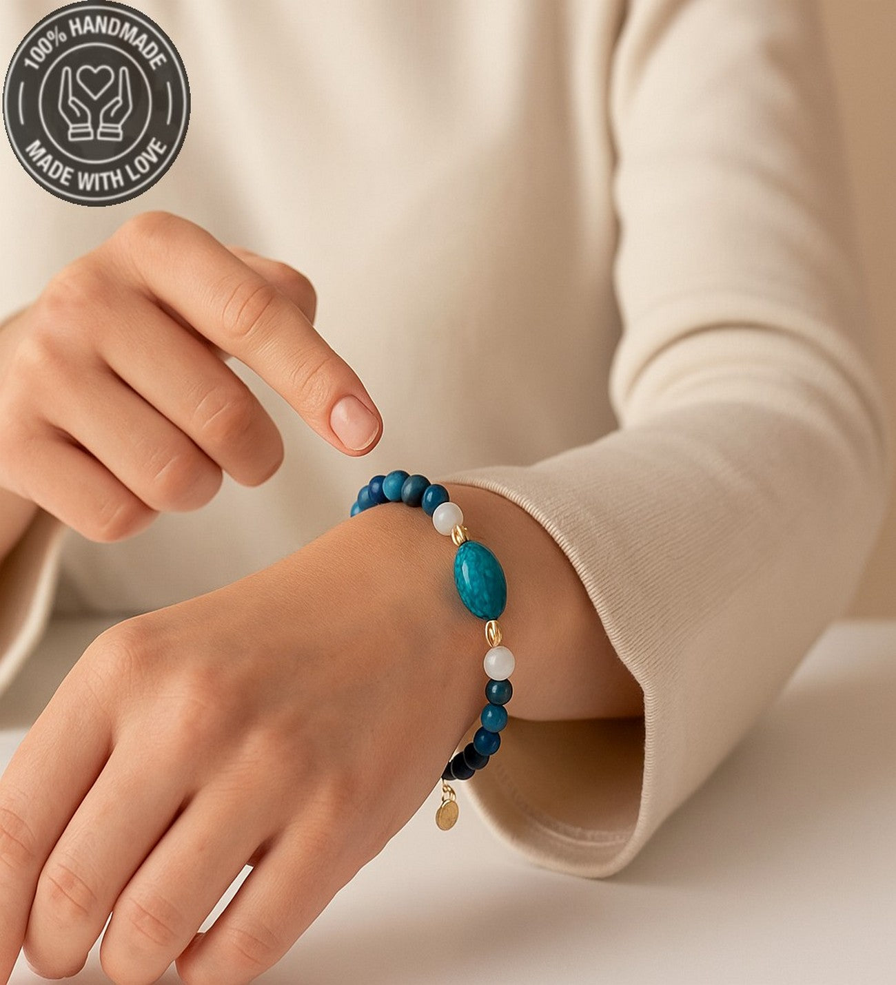 Mavi Kaplan Gözü Dumanlı Kuvars Nazara Ve Strese Karşı Etkili Bileklik