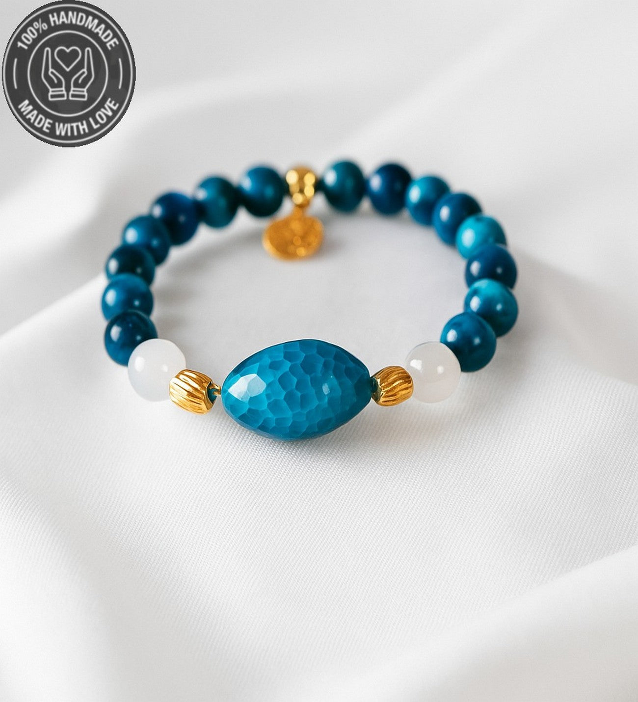 Mavi Kaplan Gözü Dumanlı Kuvars Nazara Ve Strese Karşı Etkili Bileklik