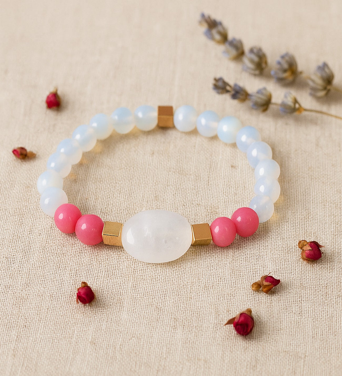 Smoky Quartz Rose Quartz Anti-Stress and Negative Energy Bracelet