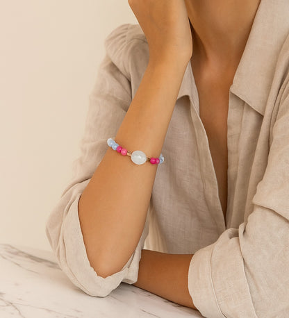 Smoky Quartz Rose Quartz Anti-Stress and Negative Energy Bracelet