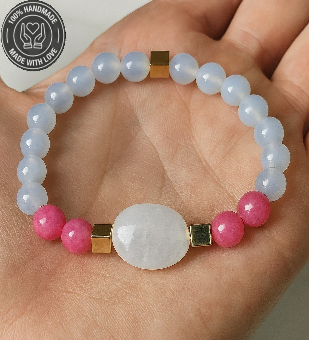 Dumanlı Kuvars Pembe Kuvars Stres Ve Negatif Enerji Karşıtı Bileklik