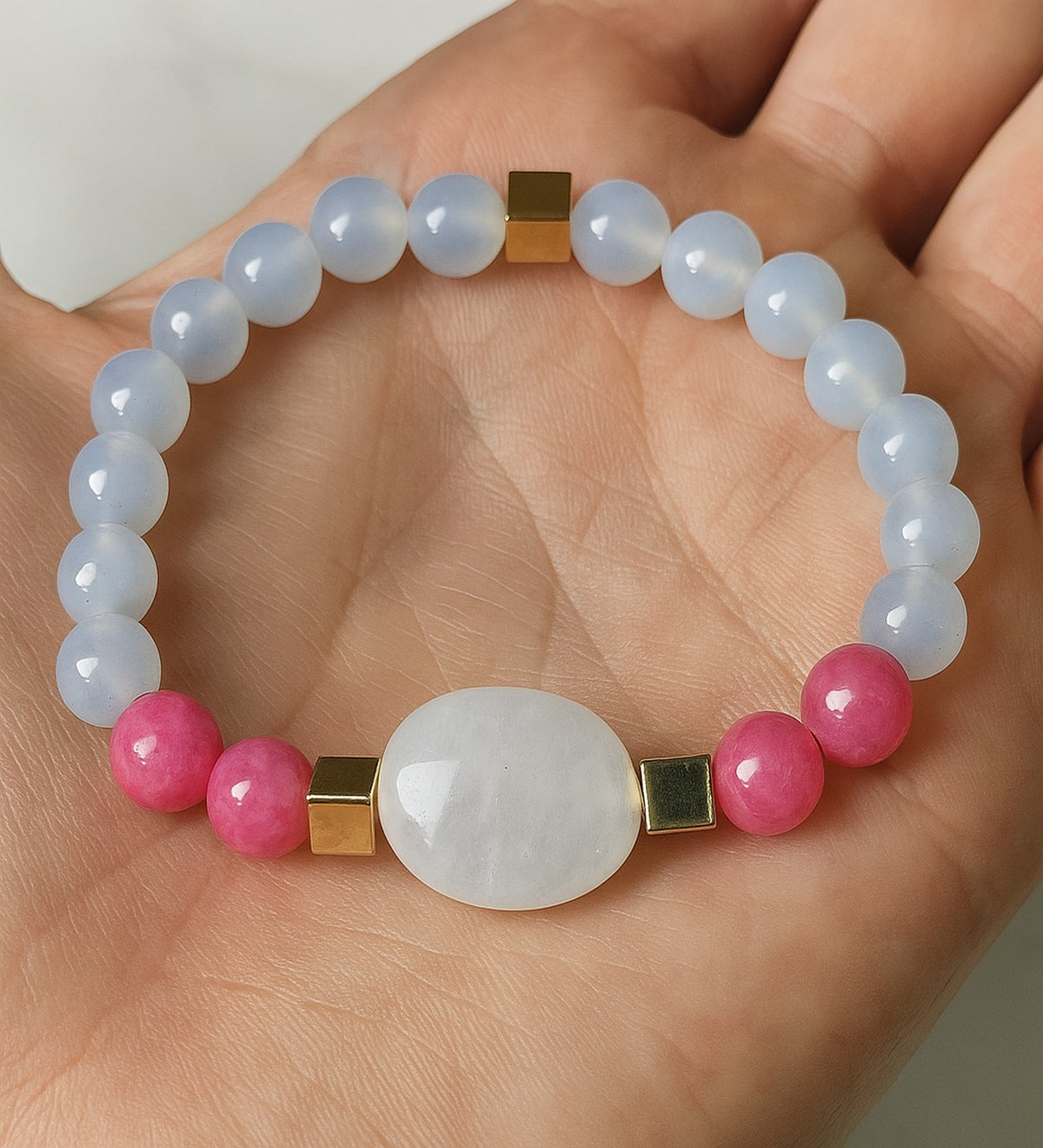 Smoky Quartz Rose Quartz Anti-Stress and Negative Energy Bracelet