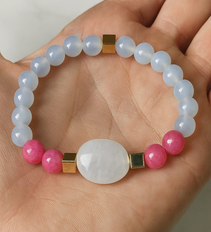 Smoky Quartz Rose Quartz Anti-Stress and Negative Energy Bracelet