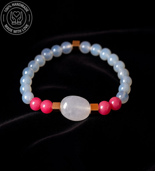 Dumanlı Kuvars Pembe Kuvars Stres Ve Negatif Enerji Karşıtı Bileklik