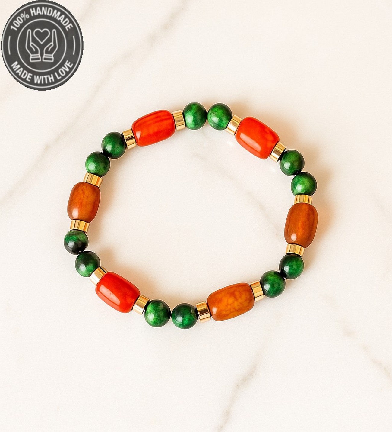 Turuncu Akik Yeşil Kaplan Gözü Nazara Karşı Etkili Şans Ve Şifa Için Bileklik