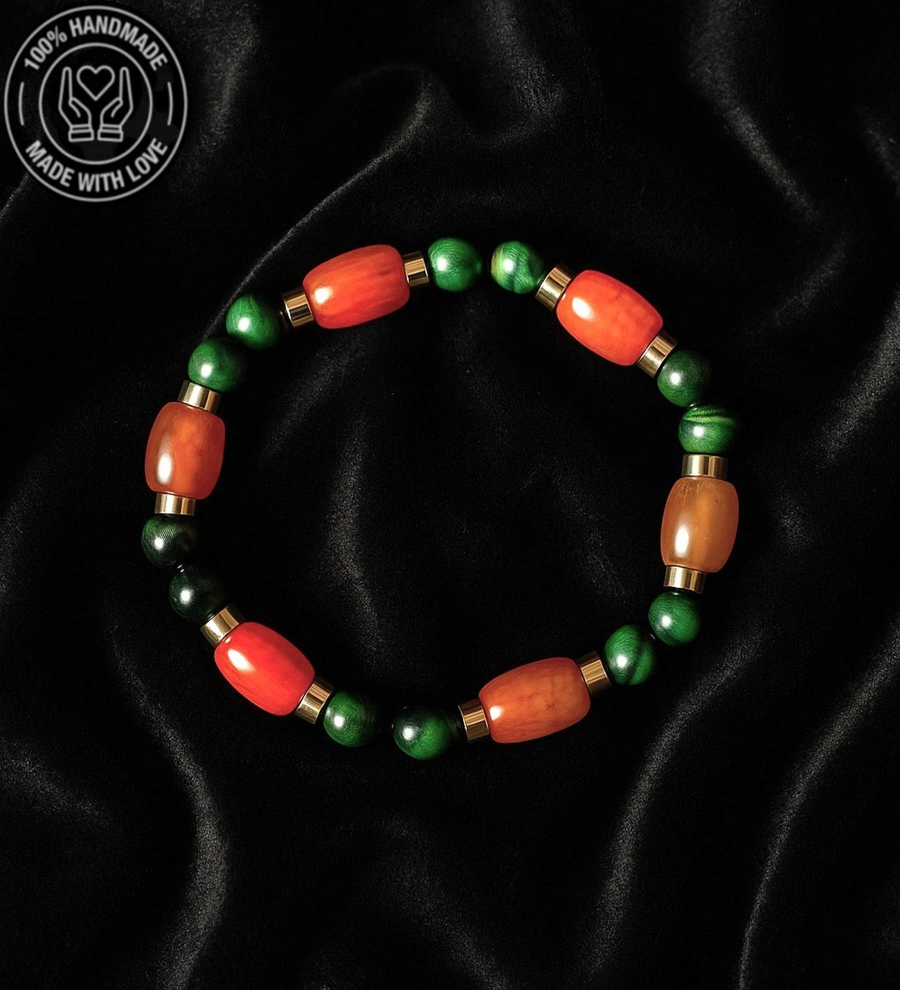 Turuncu Akik Yeşil Kaplan Gözü Nazara Karşı Etkili Şans Ve Şifa Için Bileklik